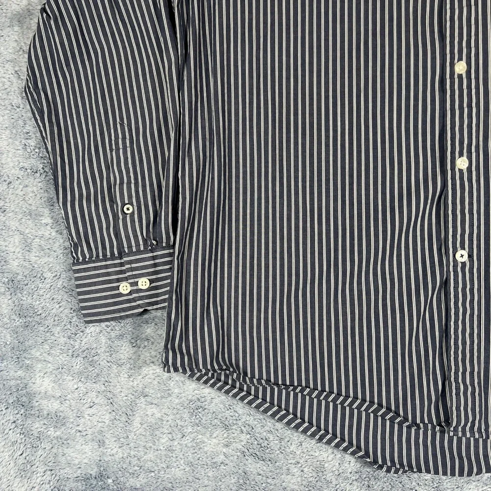 Tommy Hilfiger Mens XL Blue White‎ Striped Button Down Shirt Long Sleeve